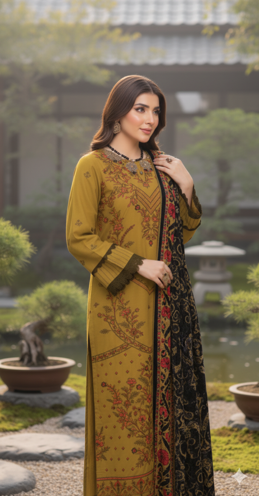 Mustard Yellow – Luxury Palachi Shawl