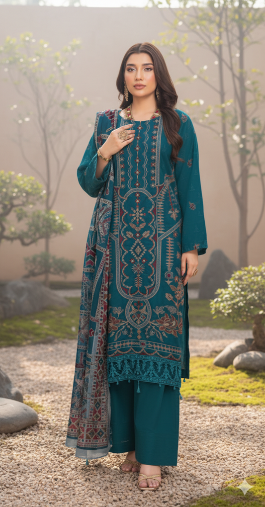 Teal Blue – Luxury Palachi Shawl