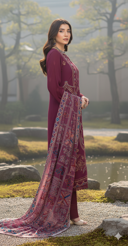 Maroon – Luxury Palachi Shawl