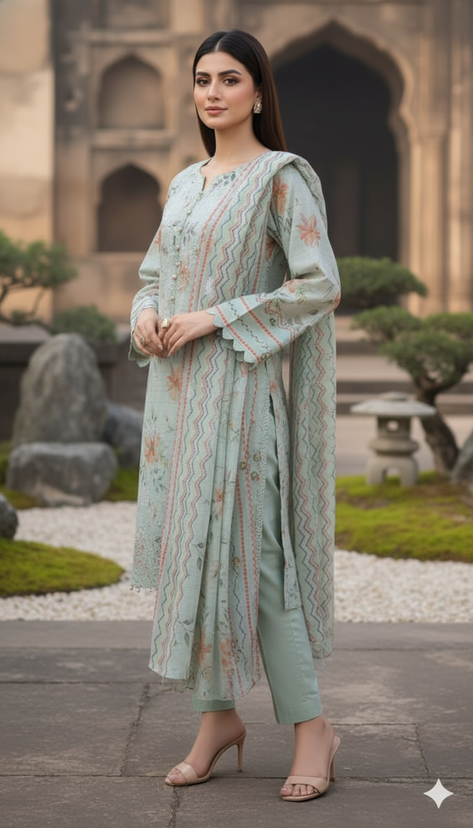 Mint Green – The Premium Lawn