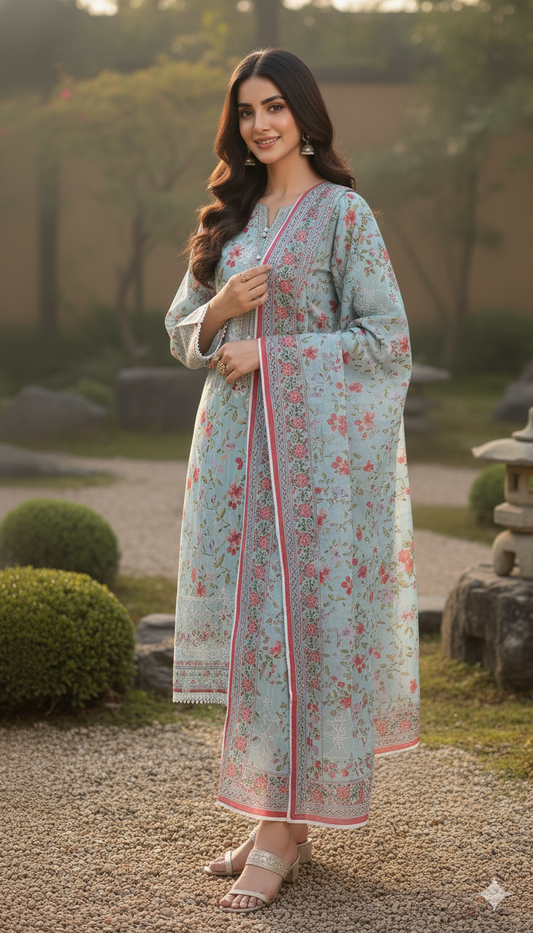 Sky Blue – The Premium Lawn