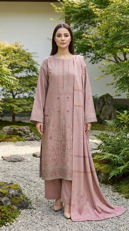 Dusty Rose - 3pc Unstitched