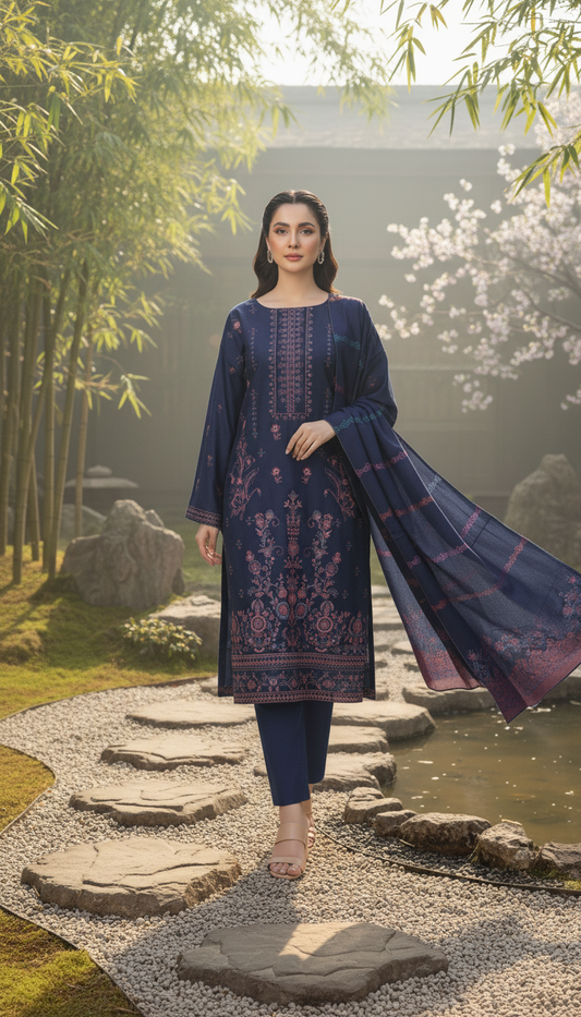 Midnight Sapphire - 3pc Unstitched